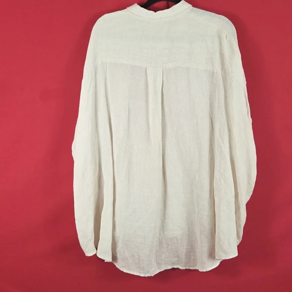 POSSE Lula Shirt - Natural Oversized Button Down Womens Lagenlook - Picture 6 of 9
